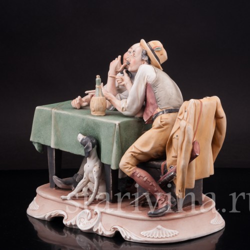 Фарфоровая композиция Случай на охоте, Pucci, Capodimonte, Италия, вт. пол. 20 в.