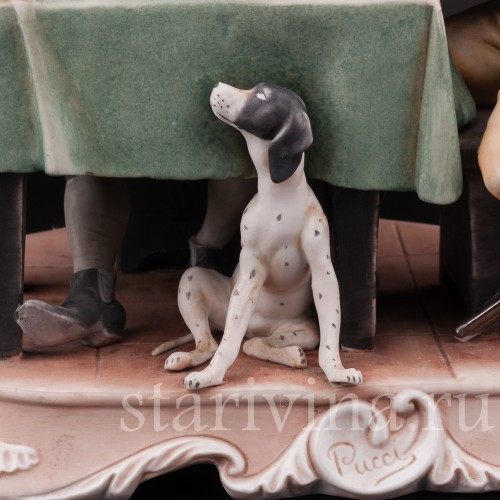 Фарфоровая композиция Случай на охоте, Pucci, Capodimonte, Италия, вт. пол. 20 в.