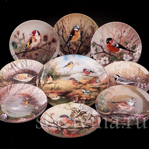 Декоративные тарелки Наш маленький птичий мир, 9 шт, Tirschenreuth, Германия, 1990-92 гг.