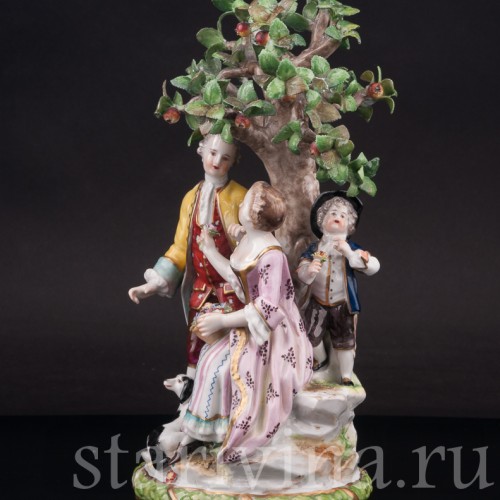 Фарфоровая композиция Под деревом, Volkstedt, Германия, кон. 19 в.