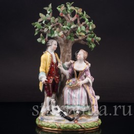 Фарфоровая композиция Под деревом, Volkstedt, Германия, кон. 19 в.