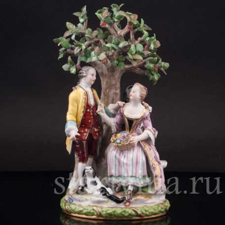 Фарфоровая композиция Под деревом, Volkstedt, Германия, кон. 19 в.