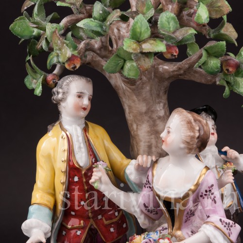Фарфоровая композиция Под деревом, Volkstedt, Германия, кон. 19 в.