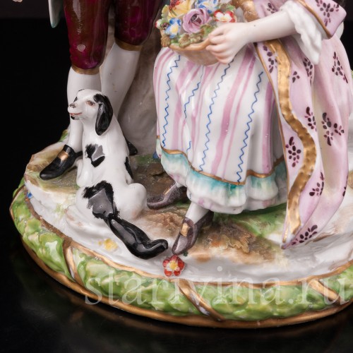 Фарфоровая композиция Под деревом, Volkstedt, Германия, кон. 19 в.