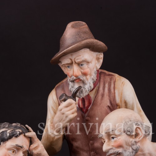 Бисквитная композиция За картами, Capodimonte, Италия, сер. 20 в.