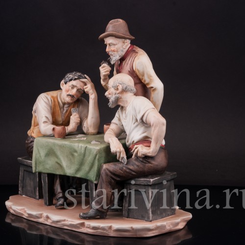 Бисквитная композиция За картами, Capodimonte, Италия, сер. 20 в.