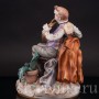 Фарфоровая статуэтка Любимый инструмент, мужчина с рожком Scheibe-Alsbach, Германия, сер. 20 века.