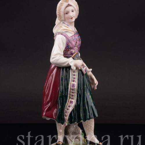 Девушка в народном костюме, Dressel, Kister & Co, Германия, нач. 20 века