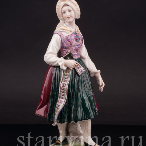 Девушка в народном костюме, Dressel, Kister & Co, Германия, нач. 20 века