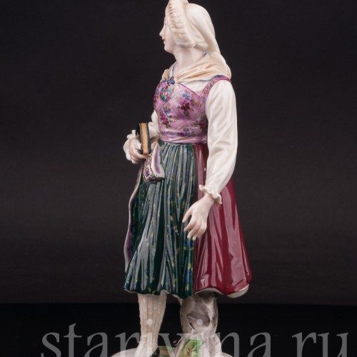 Девушка в народном костюме, Dressel, Kister & Co, Германия, нач. 20 века