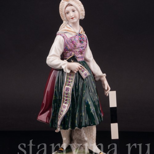 Девушка в народном костюме, Dressel, Kister & Co, Германия, нач. 20 века
