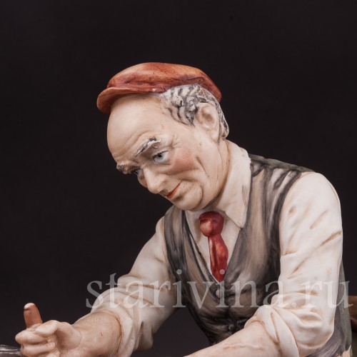 Композиция из фарфора Башмачник за работой, Pucci, Capodimonte, Италия, вт. пол. 20 в.