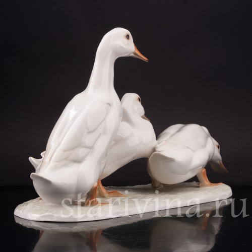 Фарфоровая статуэтка птиц Три утки, Hutschenreuther, Германия.