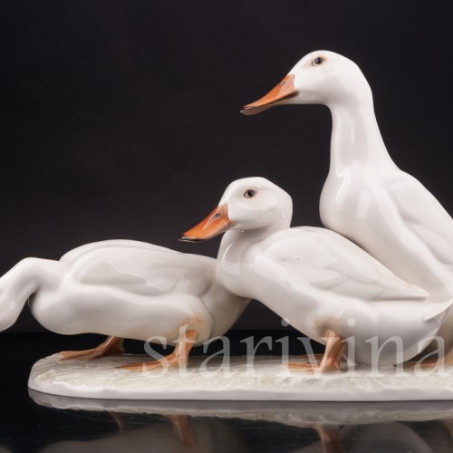Фарфоровая статуэтка птиц Три утки, Hutschenreuther, Германия.