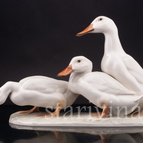 Фарфоровая статуэтка птиц Три утки, Hutschenreuther, Германия.