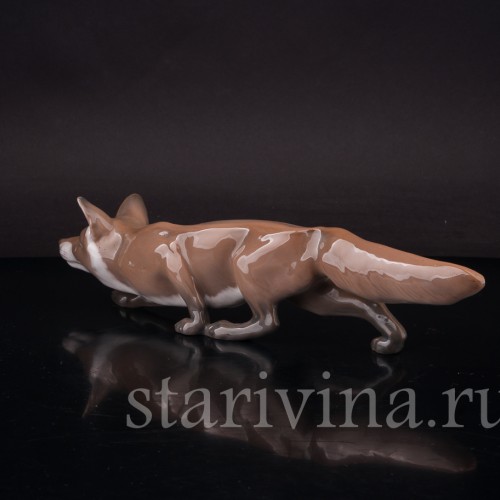 Статуэтка из фарфора Крадущаяся лиса, Bing & Grondahl, Дания, 1948-52 гг.