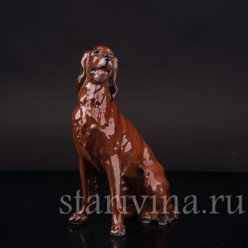 Статуэтка собаки из фарфора Ирладский сеттер, Rosenthal, Германия, 1944 год.
