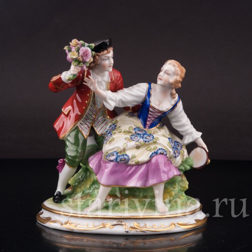 Композиция из фарфора Пылкий поклонник, Muller & Co, Германия, пер. пол. 20 века.
