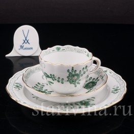 Чайное трио Индийский орнамент, Meissen, Германия, сер. 20 века.