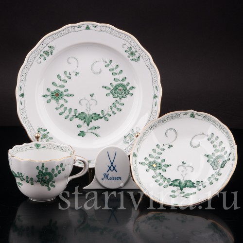Чайное трио Индийский орнамент, Meissen, Германия, сер. 20 века.