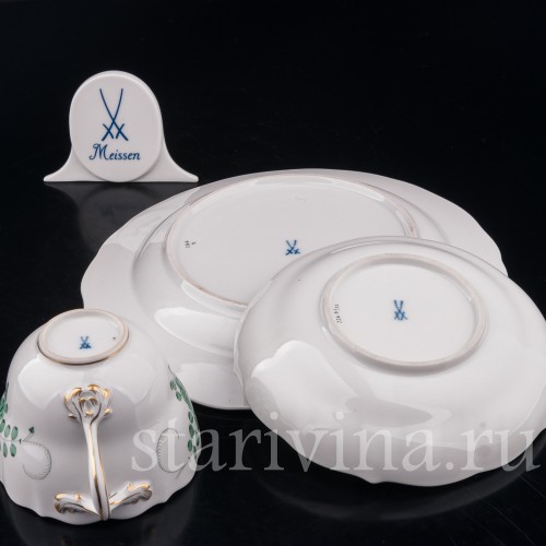 Чайное трио Индийский орнамент, Meissen, Германия, сер. 20 века.