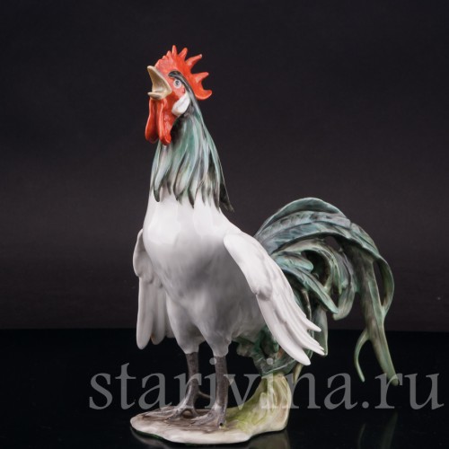 Фигурка птицы из фарфора Поющий петух Alka Kaiser, Германия, 1949-58 гг.