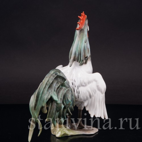 Фигурка птицы из фарфора Поющий петух Alka Kaiser, Германия, 1949-58 гг.