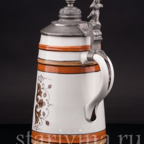 Старинная пивная кружка Охотничьи рассказы, 1 л, Германия, кон. 19 - нач. 20 вв.