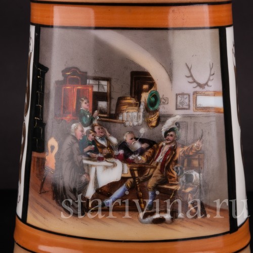 Старинная пивная кружка Охотничьи рассказы, 1 л, Германия, кон. 19 - нач. 20 вв.