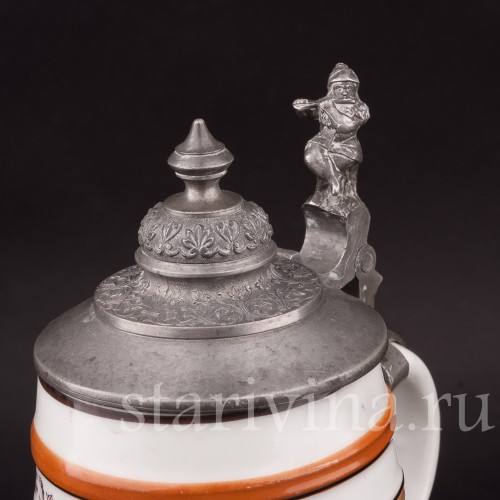 Старинная пивная кружка Охотничьи рассказы, 1 л, Германия, кон. 19 - нач. 20 вв.