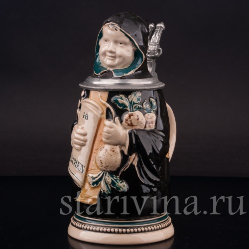 Старинная пивная кружка Мюнхенский мальчик, 1/2 л, Германия, сер. 20 в.