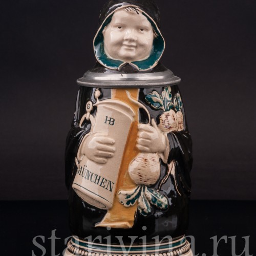 Старинная пивная кружка Мюнхенский мальчик, 1/2 л, Германия, сер. 20 в.