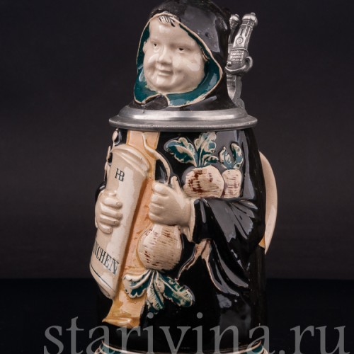 Старинная пивная кружка Мюнхенский мальчик, 1/2 л, Германия, сер. 20 в.