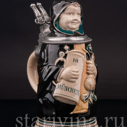 Старинная пивная кружка Мюнхенский мальчик, 1/2 л, Германия, сер. 20 в.