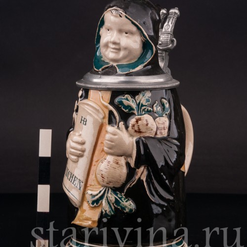 Старинная пивная кружка Мюнхенский мальчик, 1/2 л, Германия, сер. 20 в.