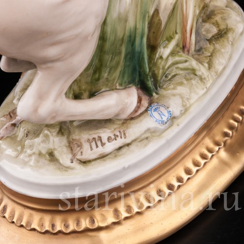 Фарфоровая статуэтка Наполеон Бонапарт на перевале Сен-Бернар, Bruno Merli, Италия, сер. 20 века.