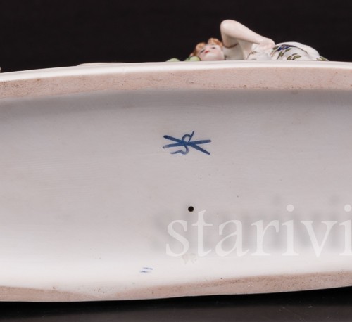 Фарфоровая композиция Весёлая прогулка, миниатюра, Scheibe-Alsbach, Германия, пер. пол. 20 в.