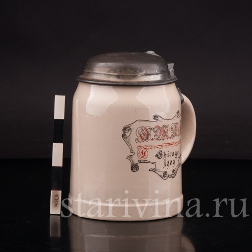 Уцененная пивная кружка Чикаго 1909 г, 1/2 л, Villeroy & Boch, Германия, 1909 г.