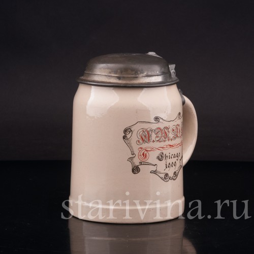 Уцененная пивная кружка Чикаго 1909 г, 1/2 л, Villeroy & Boch, Германия, 1909 г.
