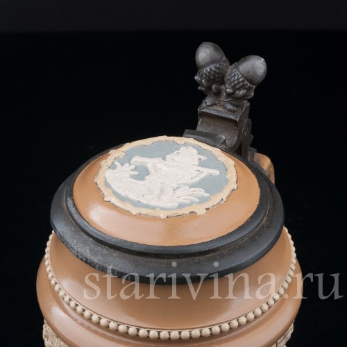 Старинная пивная кружка Охотники, 1/2 л, Villeroy & Boch, Германия, 1893 г.