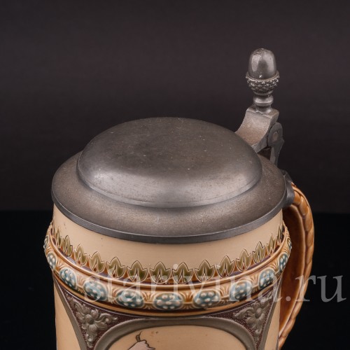 Старинная пивная кружка Времена года, 1/2 л, Villeroy & Boch, Германия, 1896 г.