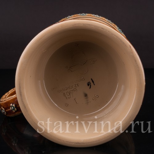 Старинная пивная кружка Времена года, 1/2 л, Villeroy & Boch, Германия, 1896 г.