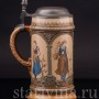 Старинная пивная кружка Времена года, 1/2 л, Villeroy & Boch, Германия, 1896 г.