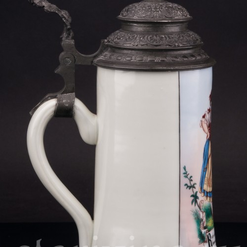 Старинная пивная кружка Дон Жуан и Церлина, 1/2 л, Германия, кон. 19, нач. 20 вв.