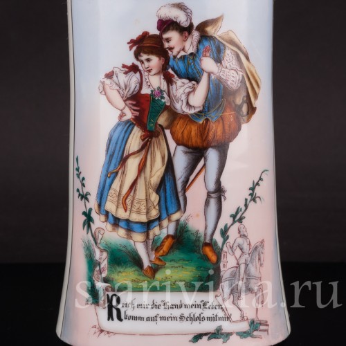 Старинная пивная кружка Дон Жуан и Церлина, 1/2 л, Германия, кон. 19, нач. 20 вв.