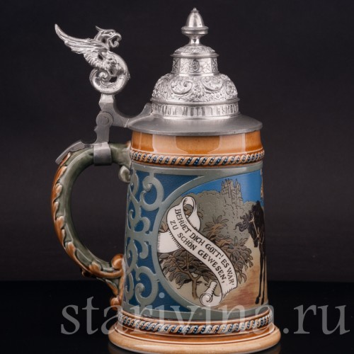 Старинная пивная кружка Трубач из Зекингена, 1/2 л, Villeroy & Boch, Германия, 1897 г.
