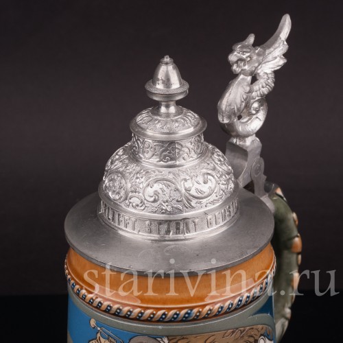 Старинная пивная кружка Трубач из Зекингена, 1/2 л, Villeroy & Boch, Германия, 1897 г.