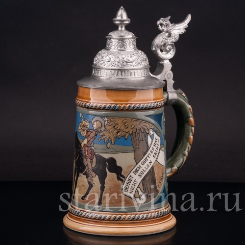 Старинная пивная кружка Трубач из Зекингена, 1/2 л, Villeroy & Boch, Германия, 1897 г.