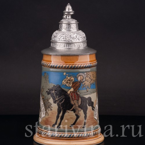 Старинная пивная кружка Трубач из Зекингена, 1/2 л, Villeroy & Boch, Германия, 1897 г.