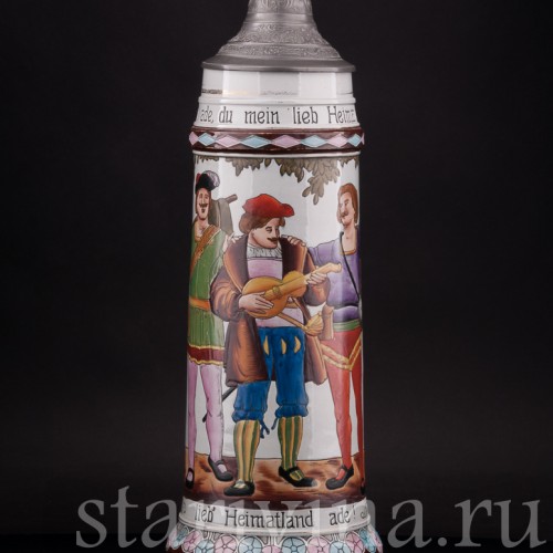 Уцененная пивная кружка Три юноши, 3 л, Matthias Girmscheid, Германия.